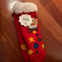 Calze antiscivolo Renna Natale nuove con etichetta