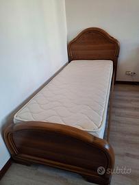 Letto singolo con rete e materasso