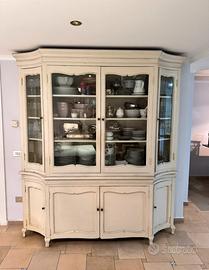 Credenza Cristalliera stile Shabby Chic in legno