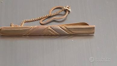 ferma cravatta  tricolore oro 18 kt 750 