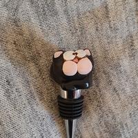 Tappo per bottiglie in ceramica gatto nero