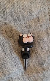 Tappo per bottiglie in ceramica gatto nero