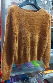 maglione morbido effetto orsetto marrone. Taglia M