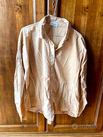 Camicia beige in cotone Nina Kendosa