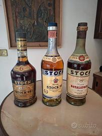 Set 3 bottiglie vintage Stock 84 Brandy, anni '60
