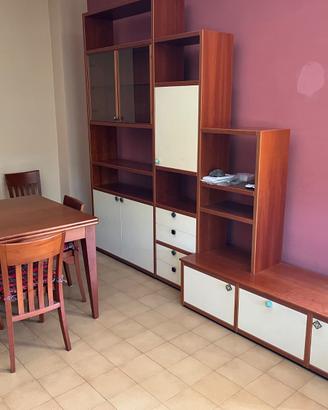 Composizione soggiorno Poliform in legno ciliegio