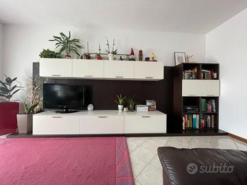 Parete attrezzata salotto con boiserie