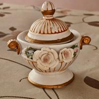 Elegante Zuccheriera/Portagioie in Porcellana