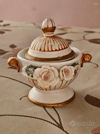 Elegante Zuccheriera/Portagioie in Porcellana