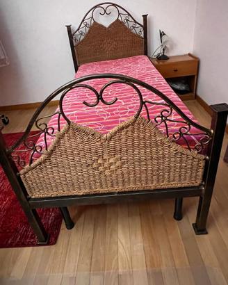 LETTO SINGOLO IN FERRO BATTUTO COMPLETO