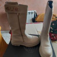 Stivali alti 4US Paciotti avorio/beige taglia 33