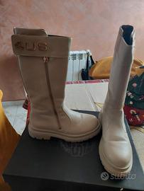 Stivali alti 4US Paciotti avorio/beige taglia 33