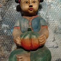 Statua in legno bambina cinese