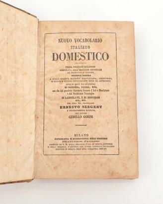 Sergent Nuovo Vocabolario Italiano Domestico 1868