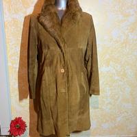 Cappotto Combipel vera pelle scamosciata