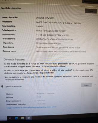 LOTTO 2 pc fissi desktop completi