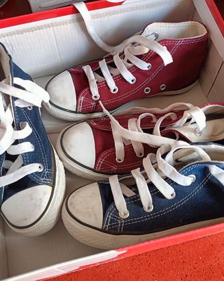 Scarpe bimbo/a nuove bordeaux e blu