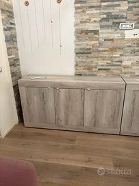Mobile basso credenza in legno effetto rovere