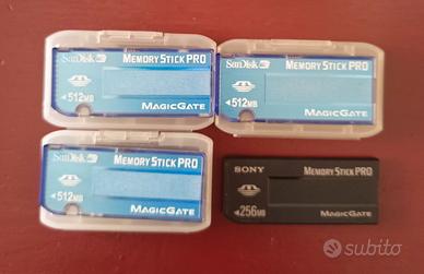 4 schede memory stick pro