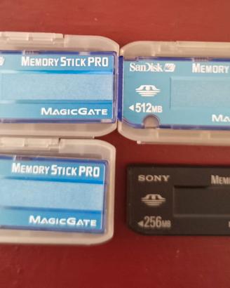 4 schede memory stick pro