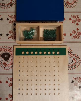 Tavola della divisione Montessori in legno