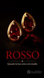 Orecchini vintage cristalli rossi anni 80