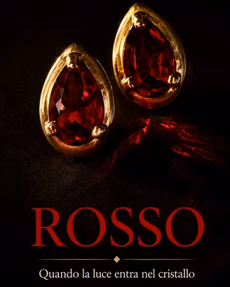 Orecchini vintage cristalli rossi anni 80