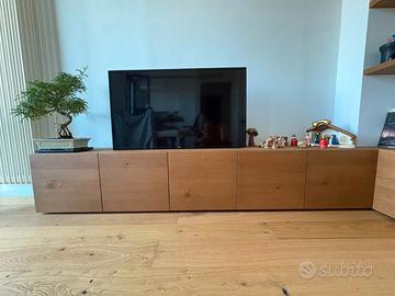 Mobile porta tv, in legno impiallacciato caramello