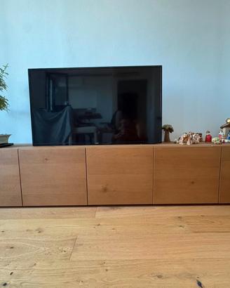 Mobile porta tv, in legno impiallacciato caramello