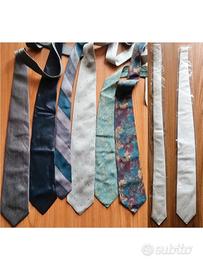 Set otto cravatte sartoriali vintage per uomo seta