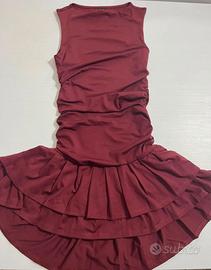 Abito bordeaux con ruche e balze xx petite