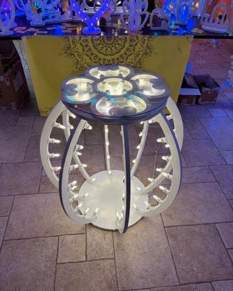 tavolino botte con rosone incastonato