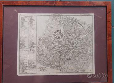 Carta topografica di Milano del 1769, con cornice