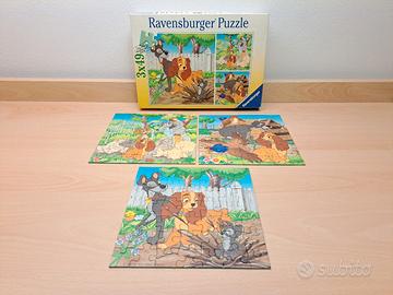 Puzzle Ravensburger Lilli e Il Vagabondo 3x49