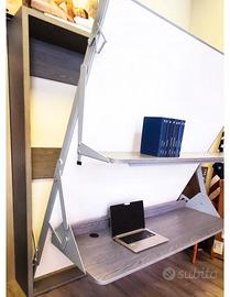 Letto a scomparsa matrimoniale con scrivania