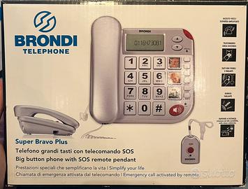 Telefono fisso brondi per anziani con telecomandi