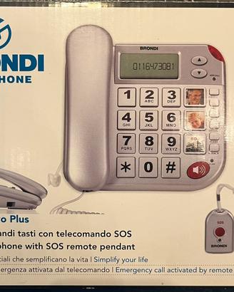 Telefono fisso brondi per anziani con telecomandi