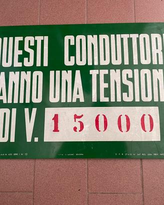 Cartello di pericolo alta tensione vintage