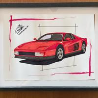 Disegno ferrari testarossa