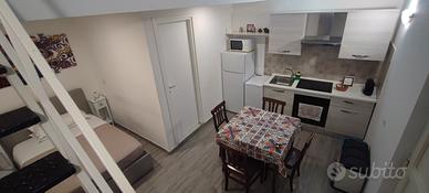 Monovano indipendente 50 mq con soppalco arredato