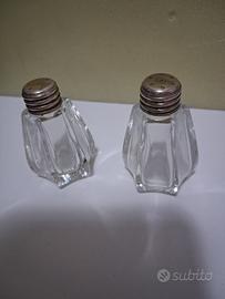 2 boccette cristallo spargi sale pepe con tappi ar