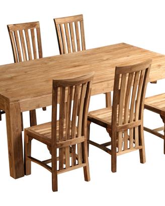 Set teak massiccio – Tavolo+ 6 sedie - come nuovo