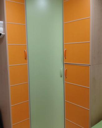 Armadio ad angolo,libreria per cameretta. 