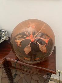 Lampada vintage Space Age sfera fiori rotanti