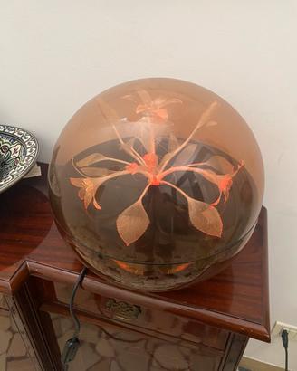 Lampada vintage Space Age sfera fiori rotanti