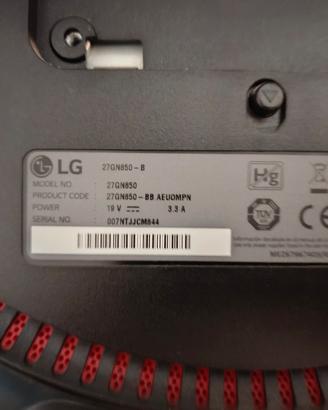 Monitor 2k Qhd 27 Pollici 144zh Lg Nano Ips DIFETT