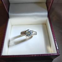 anello in oro bianco e diamante 1ct