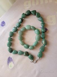 parure  collana + bracciale  di agata 