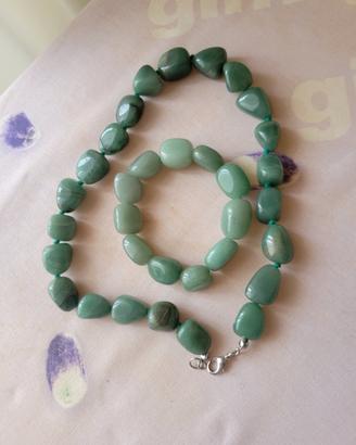 parure  collana + bracciale  di agata 