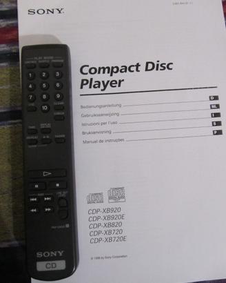 ISTRUZIONI SONY  RM-DX50 ORIGINALE.CDO-XB920 CDP-